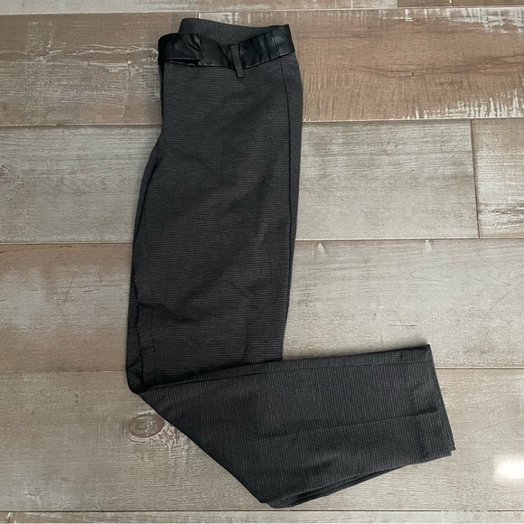 Kenar houndstooth with vegan leather trim pants - Picture 2 of 6